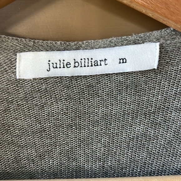 Julie Billiart Sz M Stretch Jersey Knit Light Weight Gray Kimono Lettuce Hem - Picture 3 of 8